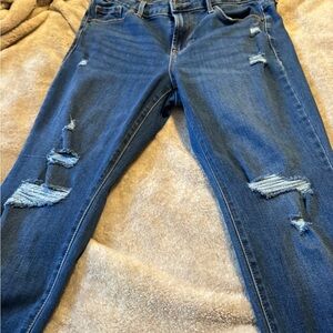 Old Navy Women's Ripped Skinny Jeans in Blue